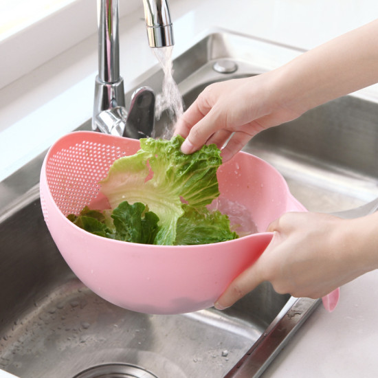 وعاء بلاستيكي لغسل الأرز وتصفيته – مصفاة متعددة الاستخدامات للمطبخ لغسل الأرز والخضروات وعاء بلاستيكي لغسل الأرز وتصفيته – مصفاة متعددة الاستخدامات للمطبخ لغسل الأرز والخضروات